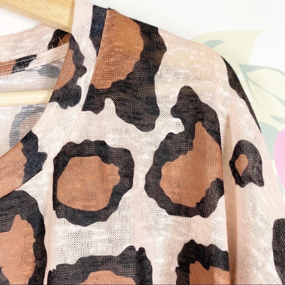 Umgee Plus Leopard Animal Print Oversized Long Sleeve Shirt XL - Picture 3 of 10